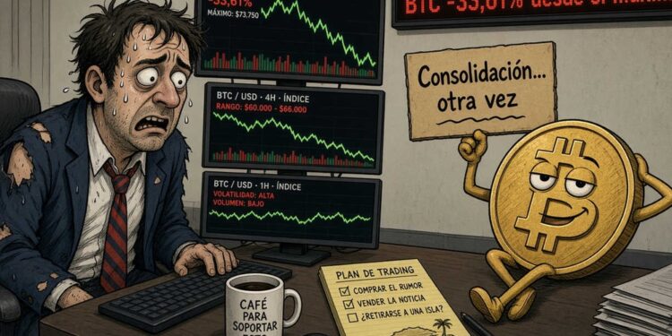 Bitcoin consolida en USD 83.753 con volumen 29,8% superior