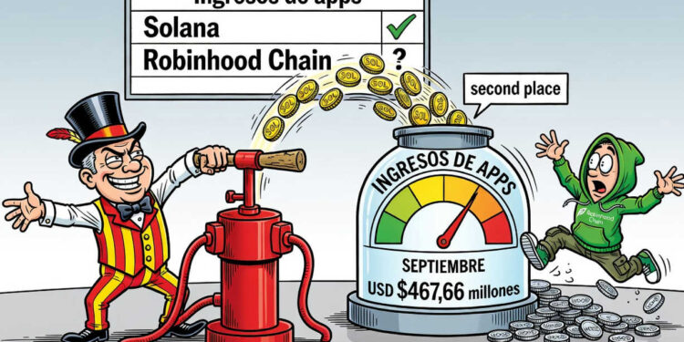 Solana lideró los ingresos onchain y las apps tocaron récord en 2026