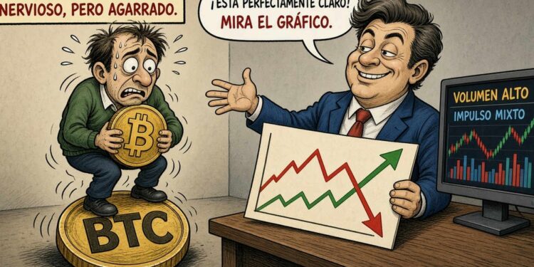 Bitcoin pierde impulso pese al alto volumen y afronta una prueba clave