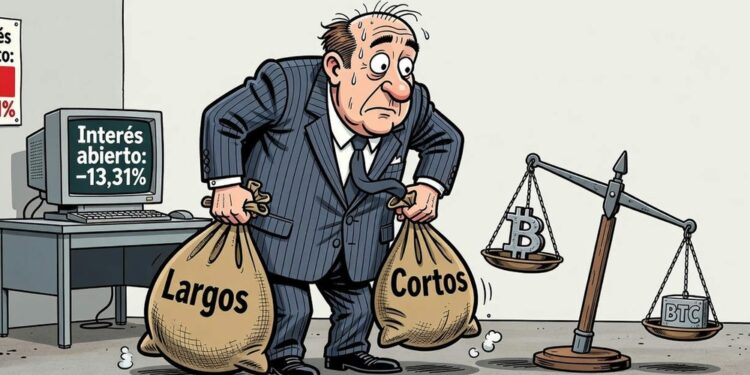 Fondos apalancados recortan 5.300 BTC en cortos, pero también largos