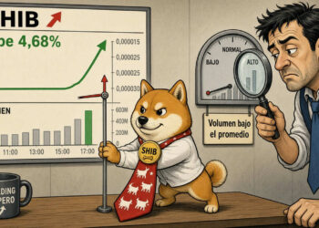 SHIB sube 4,68% hasta USD 0,0000059 pese al bajo volumen