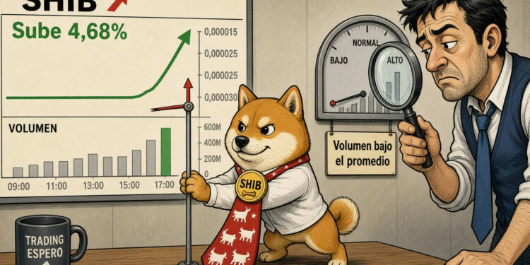 SHIB sube 4,68% hasta USD 0,0000059 pese al bajo volumen 1 SHIB sube 4,68% hasta USD 0,0000059 pese al bajo volumen