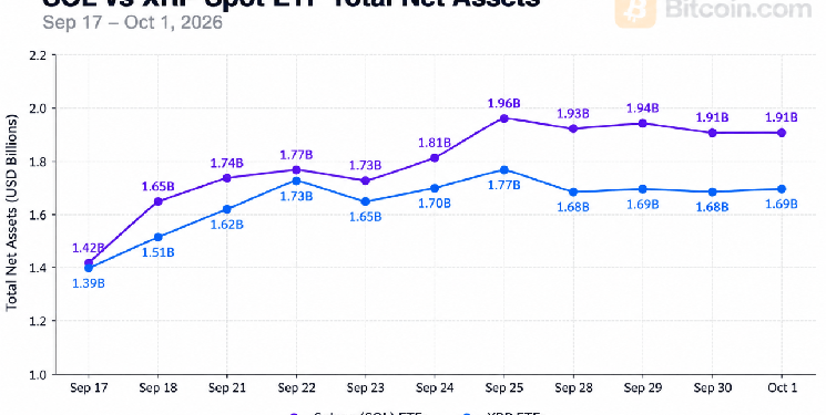 Los ETF de Solana superan a los de XRP con 1.910 millones de dólares
