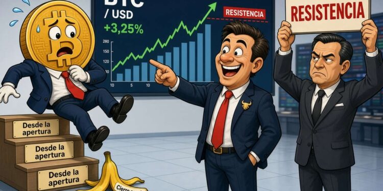 Bitcoin sube un 0,82% desde la apertura el 6 de octubre de 2026