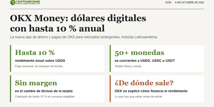 OKX Money ofrece hasta 10% anual en USDG, pero con condiciones 1 OKX Money ofrece hasta 10% anual en USDG, pero con condiciones