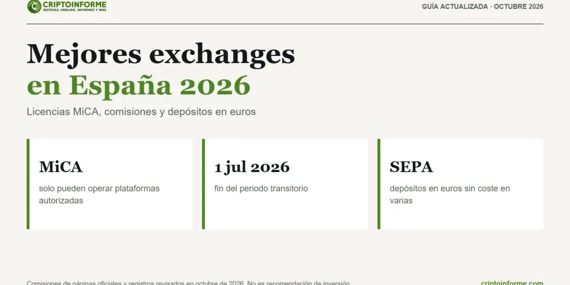 Qué exchanges tienen licencia MiCA en España y cuánto cobran en 2026