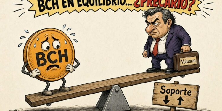 Bitcoin Cash (BCH) prueba soportes tras una caída reportada del 6,81%