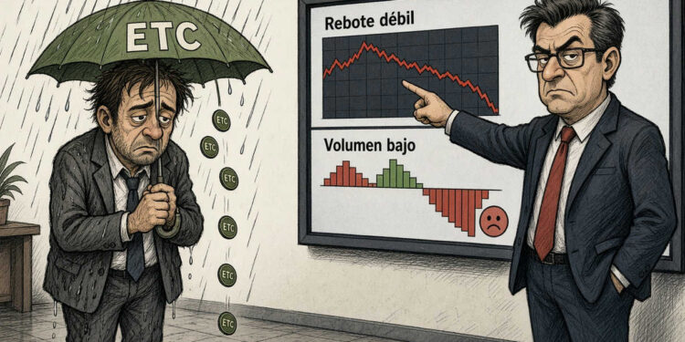Ethereum Classic rebota, pero el bajo volumen y el MACD lo cuestionan 1 Ethereum Classic rebota, pero el bajo volumen y el MACD lo cuestionan