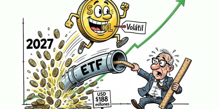 ETF spot de Solana captan USD 188,21 millones, récord semanal