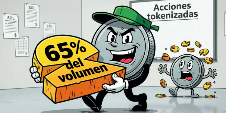 Solana concentró el 65% del volumen diario de acciones tokenizadas 1 Solana concentró el 65% del volumen diario de acciones tokenizadas