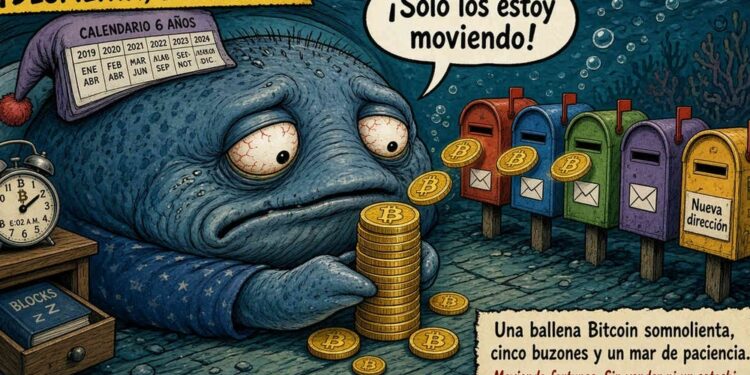 Ballena de Bitcoin transfiere 4.582 BTC tras seis años inactiva