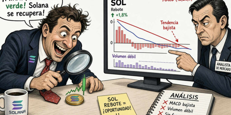 Solana (SOL) rebota débilmente bajo medias clave