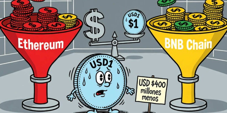 USD1 pierde USD 401 millones de capitalización en dos semanas