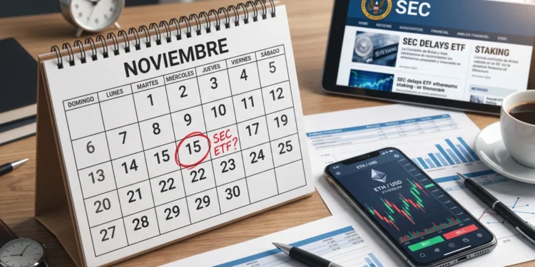 La SEC aplaza al 15 de noviembre el ETF de ether con staking 1 La SEC aplaza al 15 de noviembre el ETF de ether con staking