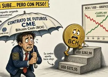 Bitcoin Cash sube 1,60% hasta USD 282,58, con volumen débil