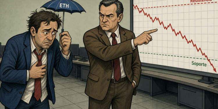 Ethereum cae 1,39% y pone a prueba soportes clave el 25/10/2026