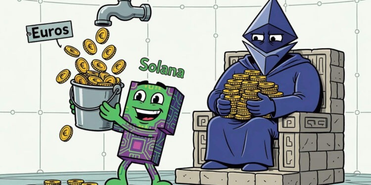 Solana lidera el aumento de stablecoins de euro con USD 22 millones