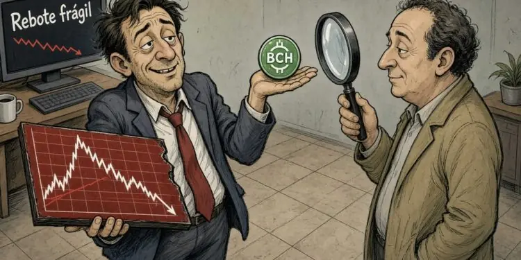 Bitcoin Cash rebota un 1,17%, pero mantiene señales técnicas bajistas