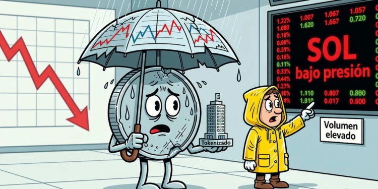 SOL cae un 5,12% con volumen excepcional y desafía soportes